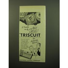 1950 Nabisco Triscuit Biscuit Ad - It travels in the very best circles