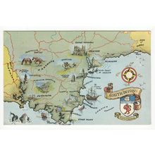 South Devon Map Postcard 1524