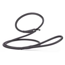 Dog Pet Round Leather Slip Lead W1/4" - L36", Black