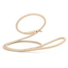 Dog Pet Round Leather Slip Lead W1/4" - L60", Beige