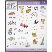 See-D's. Boys Toys Stamp Set. Stamping Cardmaking Scrapbooking Crafts