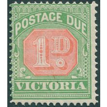 Victoria 1900 1d rose-red & pale green Postage Due SGD27 unused