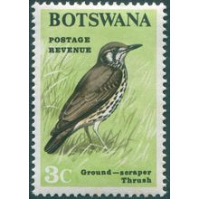 Botswana 1967 3c Groundscraper Thrush SG222 MNH