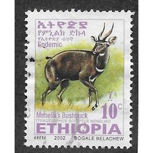 ETH 2002 10c 'MENELIKS BUSHBUCK' (SMALL) FINE USED (EBID70-221)