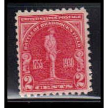 688 2c Battle of Braddock Barely Clears MNH O2632