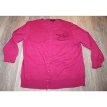 Womens Talbots Cardigan Size S Petit Cotton Pink Magenta Sweater Button up