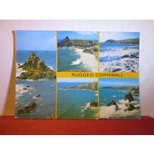 RUGGED CORNWALL multiview used postcard by J. Salmon 1990 pm =