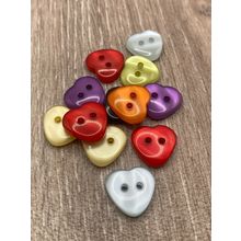 15mm Mixed Colour Love Heart Buttons Resin High Quality 2 Hole Cardigans Knit