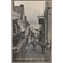 Down along High Street, Clovelly, Devon, c.1930s - Sweetman RP Postcard