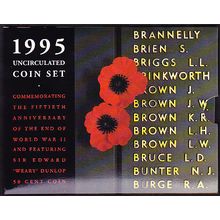 1995 Australia Mint Coin Set End WWII 50th Anniversary