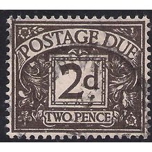 GB 1959 QE2 2d Agate Postage Due used Wmk 179 SG D59 ( C1141 )