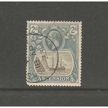 Ascension Island 1924 George V 2d Black and Grey, used. SG13. Ship