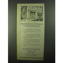 1931 Guaranty Trust Company of New York Ad - Service