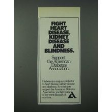 1986 American Diabetes Association Ad - Fight Heart Disease