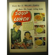 1950 Campbell's Soup Ad - Every day 27 million people share this happy eating
