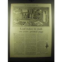 1923 National Lead Company Ad - Lead makes its mark on every printed page