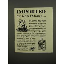 1953 St. Johns Bay Rum After Shave Ad - Imported for Gentlemen