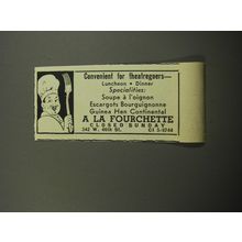 1957 A La Fourchette Restaurant Ad - Convenient for Theatregoers