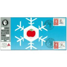 073 Carte officielle Exhibition New York 1991 France FDC Jeux Olympiques Ski