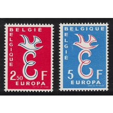 Belgium Dove Birds Europa 2v 1958 MNH SG#1659-1660