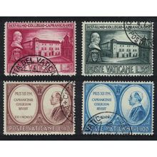 Vatican Fifth Centenary of Capranica College 4v 1957 Canc SG#255-258 Sc#223-226