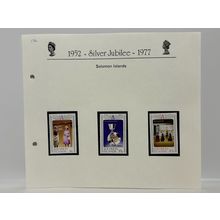 Solomon Islands 1977 Silver Jubilee Queen Elizabeth II Complete Set Of 3 Stamps