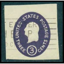 Used U534 3c George Washington Fine Cut Square WA3110