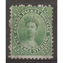Canada (Colony of) 1859 SG40 12 1/2c Pale Yellow-Green Good/Fine Used ..
