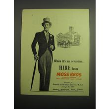 1948 Moss Bros Fashion Ad - When it's an occasion.. Hire from Moss Bros