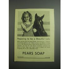 1948 Pears Soap Ad - Preparing to be a beautiful lady