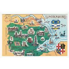 Lincolnshire Map Postcard 15215a