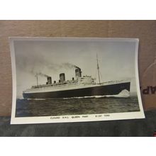 R.M.S. QUEEN MARY Cunard Line. used postcard RP 1955 pm #