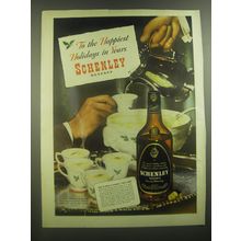 1945 Schenley Reserve Whiskey Ad - To the happiest holidays in years