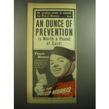 1945 Philip Morris Cigarettes Advertisement - No curative power is claimed