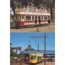 Seaton & Tramways Bus Kingfisher Pub Advertising 2x Postcard s