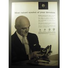 1956 De Beers Diamonds Ad - Most valued symbol of your devotion
