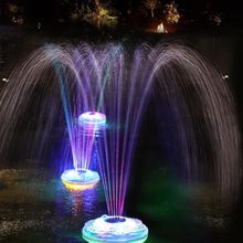 Floating Pool Fountains with Light Show,Rechargeable Battery Pond Water Fountain