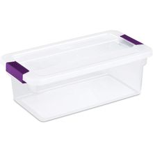 Sterilite 6 Qt Clearview Latch Storage Box, Stackable Bin with Latching Lid, Pla