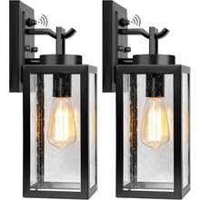 2 Packs Dusk to Dawn Outdoor Wall Lantern with Sensor, Exterior Porch Light Fixt