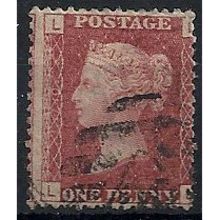 1858 SG43 1d Red Plate 170 Good/Fine Used Check Letters "LL"