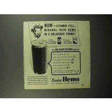 1946 Borden's Hemo Drink Ad - Vitamin-Full