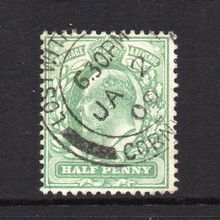 Edward VII - 1902-10 - ½d Yellowish-Green (sg218) Used (LOSTWITHIEL CDS)
