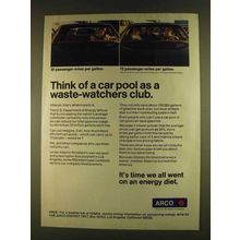 1980 ARCO Oil Ad - Car Pool Waste-Watchers Club