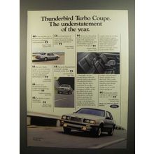 1984 Ford Thunderbird Turbo Coupe Ad - Understatement