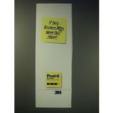 1989 3M Post-it Notes Ad - If only business mtgs. Were this short
