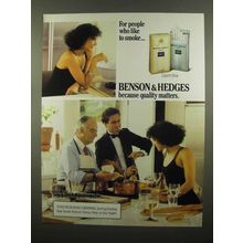 1989 Benson & Hedges Cigarettes Ad - Like to Smoke