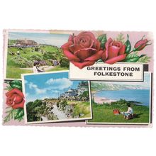 multiview, FOLKESTONE, KENT.. used postcard by Valentine. 1968 postmark =