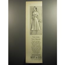 1951 Best & Co. Dress Ad - Pure linen, pure heaven