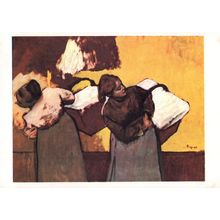 Degas Washerwoman Carrying Washing New York Vintage Painting Postcard