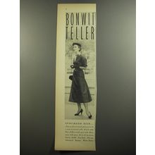 1952 Bonwit Teller Dress by Jerry Parnis Ad - Luncheon Silk